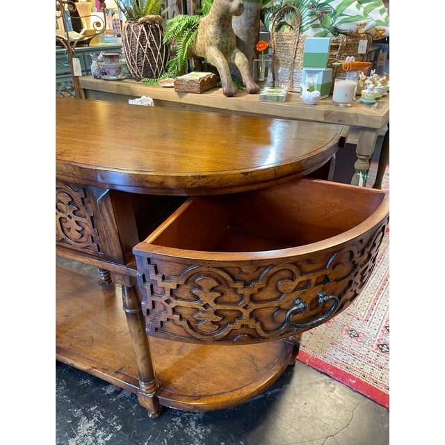 Wood Late 20th Century John-Richard Carved Wood Console Table With Four Drawers For Sale - Image 7 of 10