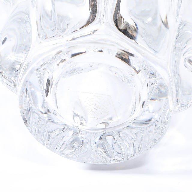 Mid-Century Modernist Splash Form Crystal Vase Signed Art Vannes For Sale - Image 12 of 18