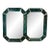 Pair of Octagnal Reverse Painted Malachite Mirrors For Sale
