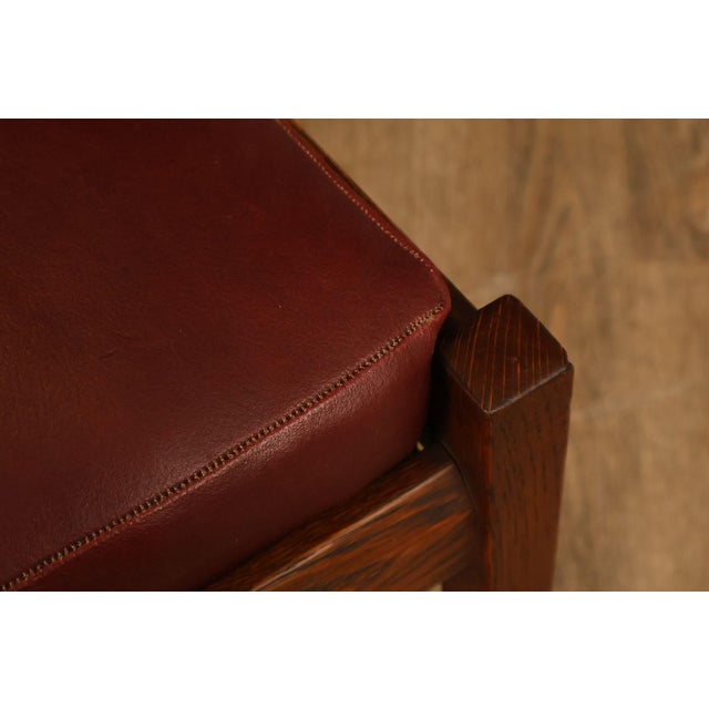 Antique L. & J. G. Stickley Set Of Four Oak Ladder Back Dining Chairs #800 For Sale - Image 9 of 18