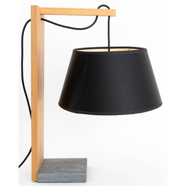 Contemporary Contemporary Cherrywood and Slate Table Lamp For Sale - Image 3 of 9