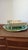 French Country Antique Majolica Asparagus Server Set, Ceramic Drainer & Platter, French Country Kitchen, Green Glaze Serving Dish For Sale - Image 3 of 11
