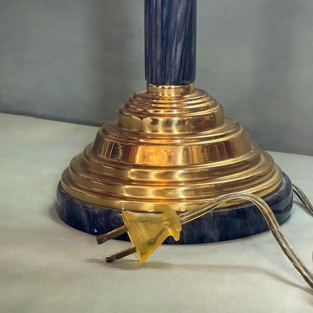Late 20th Century Stone & Brass Positional Desk Lamp For Sale - Image 10 of 10