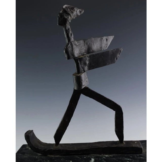 Vintage stylized figural sculpture by J James Akston (1898-1983 Poland/New York/Florida) Crafted of cast bronze with a...