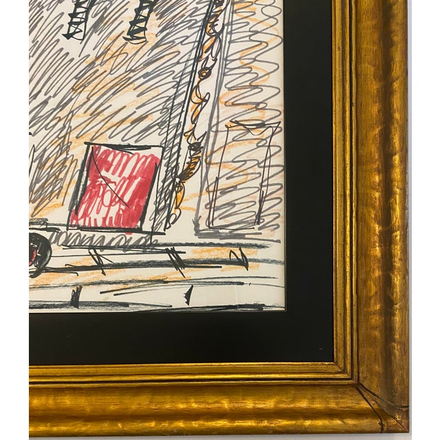 Red Early Purvis Young Miami Urban Expressionist Mixed Media Drawing Framed For Sale - Image 8 of 12