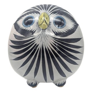 1970s Tonalá Mexico Ceramic Owl Figurine For Sale