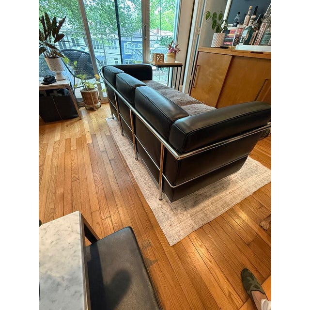 Black Corbusier Petit Modele Three Seater Sofa For Sale - Image 8 of 10
