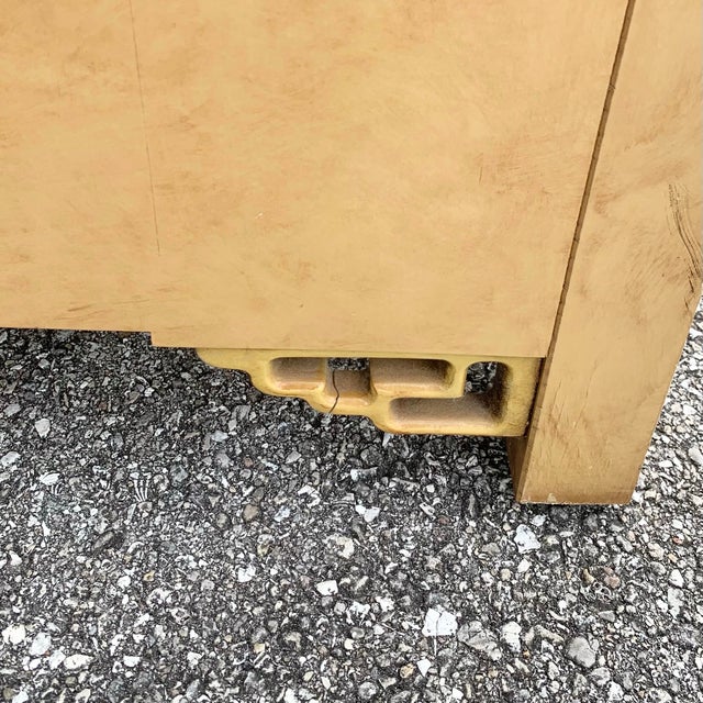 Vintage Chinoiserie Dresser and Mirror With Brass Accents by White Furniture For Sale - Image 11 of 12