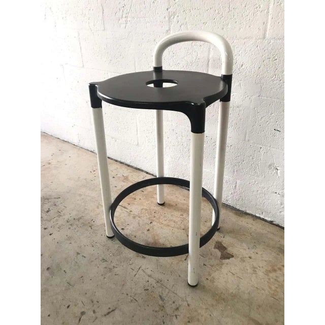 Black and white Postmodern bar or counter stools by Anna Casatelli Ferrieri for Kartell.
