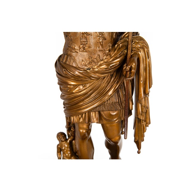 Metal Fine Italian Grand Tour Bronze Sculpture of Augustus Prima Porta by Boschetti For Sale - Image 7 of 18
