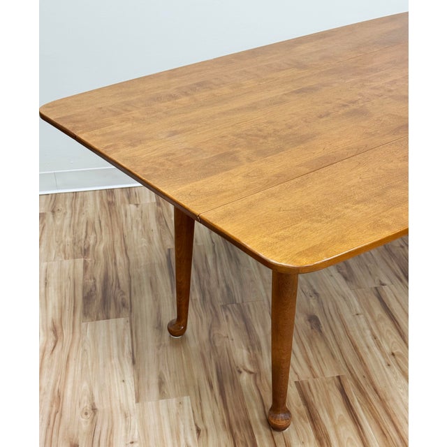 Vintage Maple Wood Ethan Allen Drop Leaf Harvest Table For Sale - Image 10 of 16