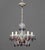 Murano Amethyst Glass Five-Branch Chandelier, five candlestick style arms draped with amethyst and amber pendants, and...