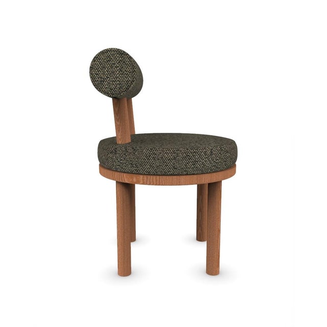 Contemporary Moca Chair in Safire 01 Fabric and Smoked Oak by Studio Rig for Collector For Sale - Image 3 of 7