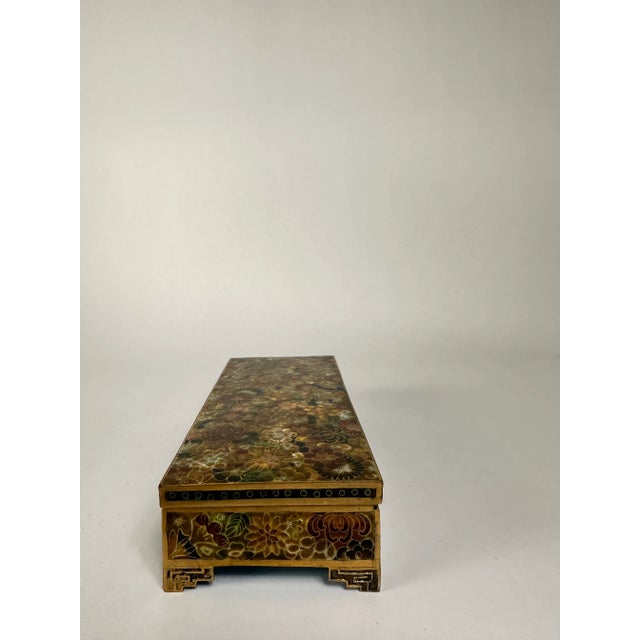Transitional Early 20th Century Antique Cloisonne Hinged Box For Sale - Image 3 of 8