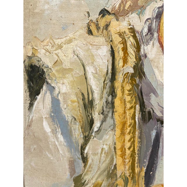 1954 A. Shitzas Tehran Oil Portrait Painting For Sale - Image 11 of 12