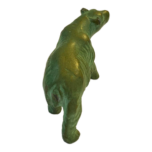 Tiny 2 Inch Verdigris Solid Bronze Travling Bear Paperweight Sculpture