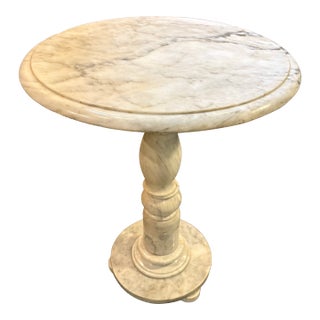 Antique Solid Marble Accent Table For Sale