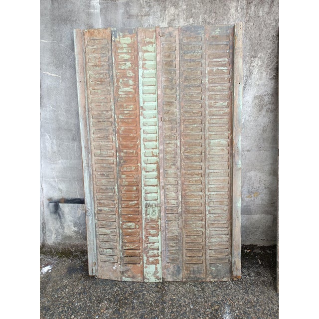 Metal Antique Patinated Metal Shutters, 1920s, Set of 12 For Sale - Image 7 of 16