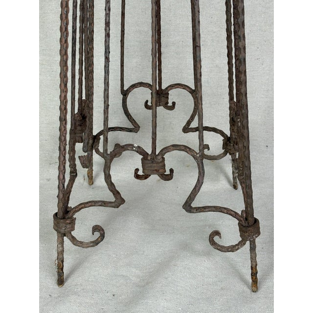 Mid 20th Century Mid 20th Century Hand‑Forged Wrought Iron Garden Obelisk / Trellis For Sale - Image 5 of 8
