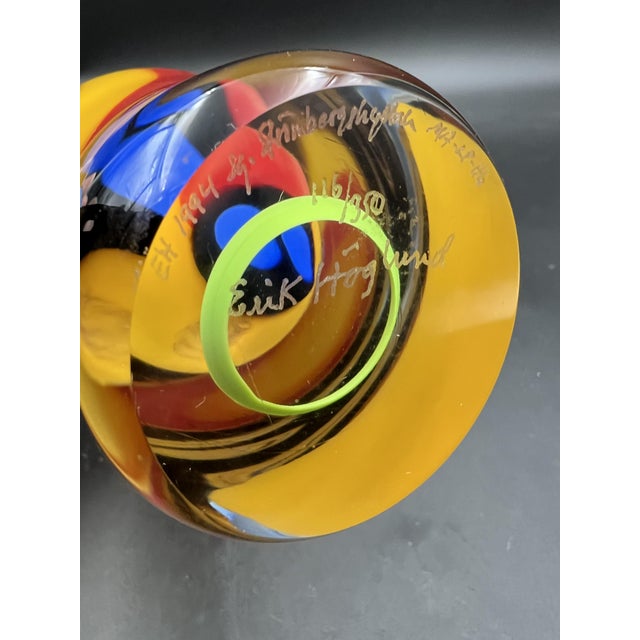 Bull Vase by Erik Höglund for Strömberghyttan, in Very Good conditions. Designed 1980 to 1989 This piece has an...