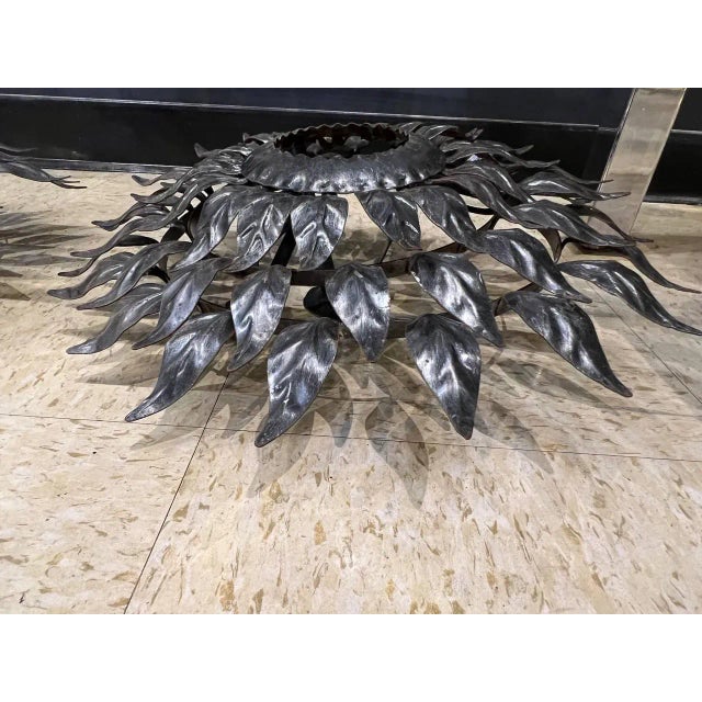 Black 1930’s French Sunburst Flush Mount For Sale - Image 8 of 8