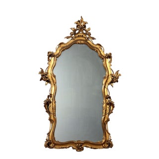 Baroque Style Mirror in Gilded Wood For Sale