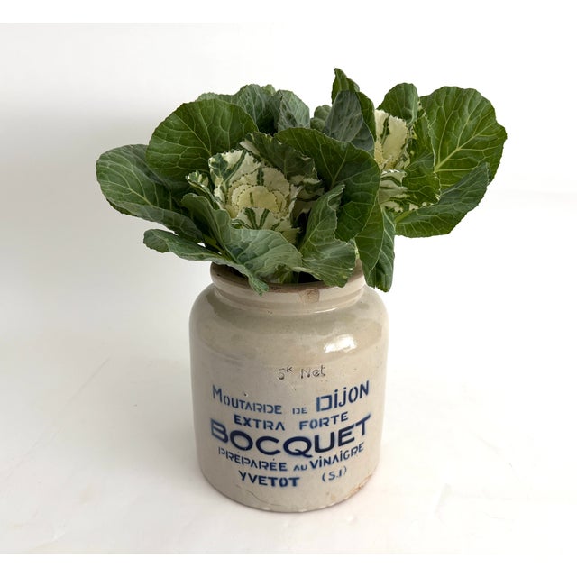By far the largest mustard pot you've ever seen. This Bocquet vintage French stoneware mustard pot was used for commercial...