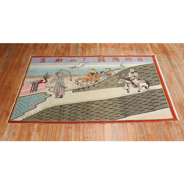 Early 20th Century Signed Samarkand Khotan Pictorial Rug - 5'8" x 8'8" For Sale - Image 9 of 18