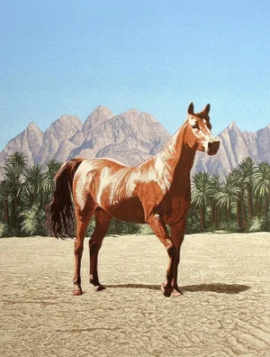 Dallas John "At the Oasis" Hand Signed Serigraph Silkscreen Art Print of a Horse