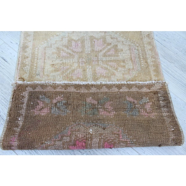 Tan Vintage Turkish Rug - 17"x28.5" For Sale - Image 8 of 9