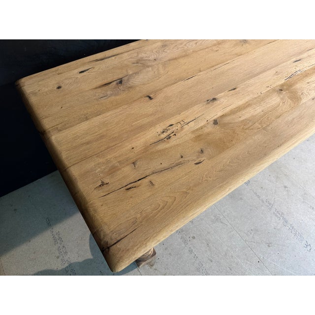 French Oak Farmhouse Table with Drawers, 1920 For Sale - Image 4 of 14