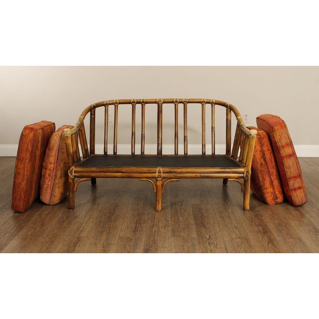 McGuire Vintage Bamboo Loveseat For Sale - Image 10 of 12