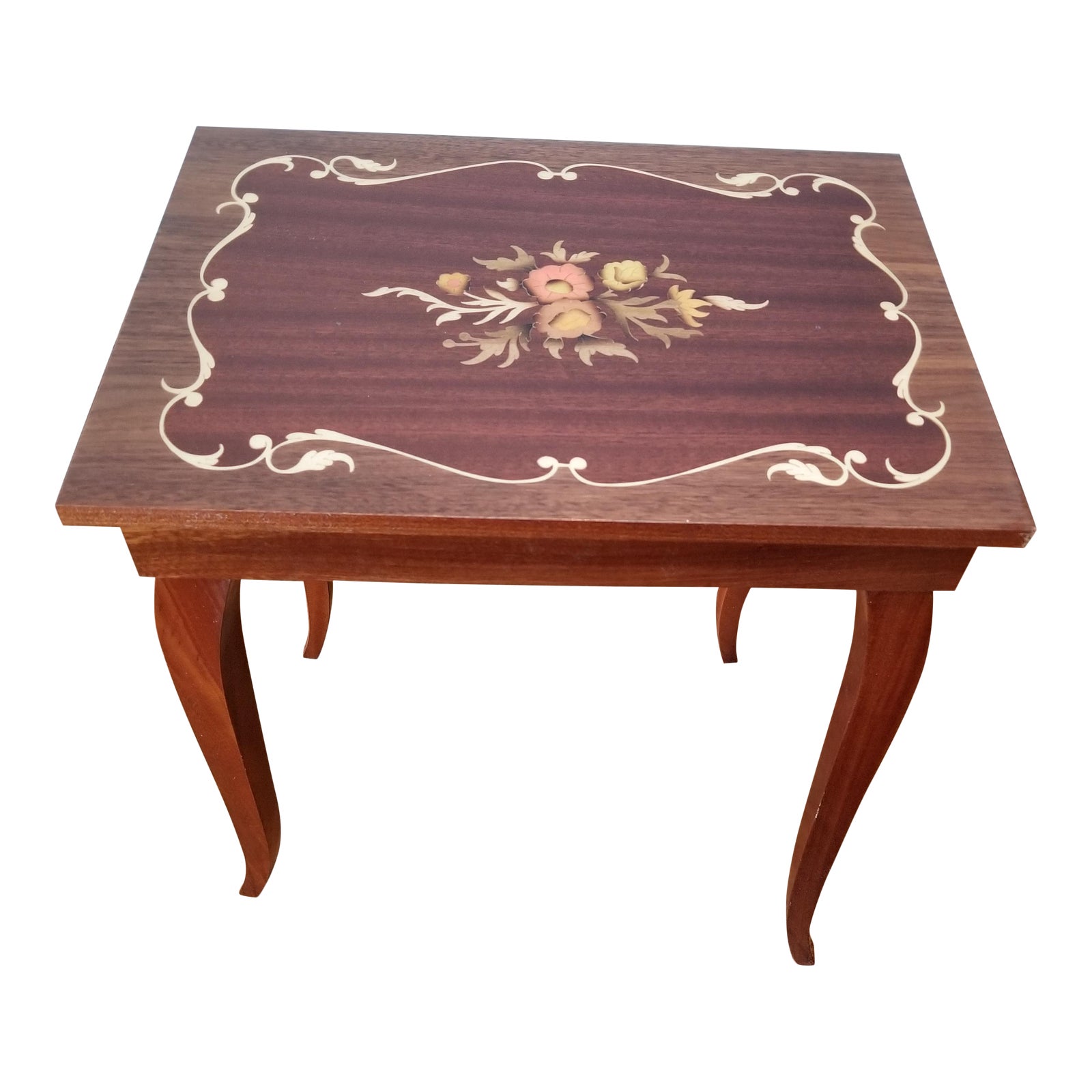 Vintage Italian Music Box Inlaid Table With Storage Chairish