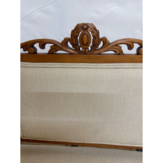 Beige Early 20th Century Edwardian Style Chair-Back Settee For Sale - Image 8 of 13