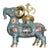 Vintage Cloisonné Enamel Gilt Bronze Ram-Form Censer & Incense Burner – Qianlong Mark For Sale