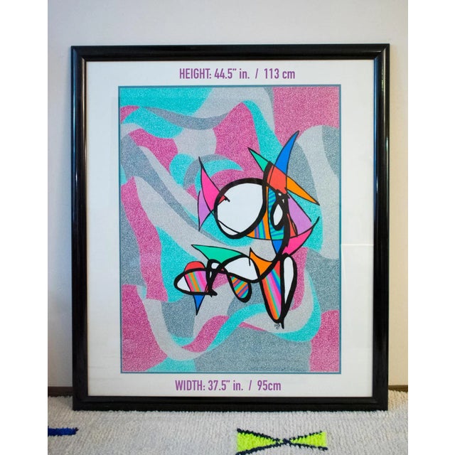 1980s "The Body Dies..." Abstract Mixed-Media Painting by Lawrence Volk, Framed For Sale - Image 12 of 13