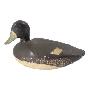 Early 20th Century Rustic Farmhouse Cabin Painted Working Duck Decoy