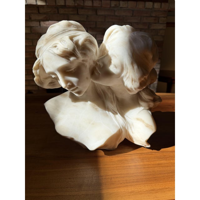 Antique Alabaster Sculpture of Two Intertwined Female Busts For Sale In New York - Image 6 of 18