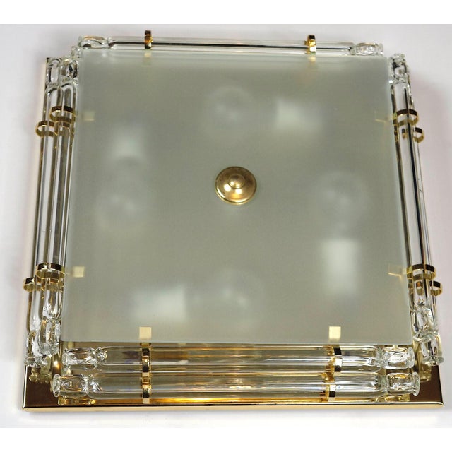 Gold-Plated Metal and Crystal Glass Ontario Ceiling Lamp from Austrolux, 1970s, in Very Good conditions. Designed 1970 to...