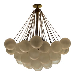 Apparatus Cloud Chandelier in Aged Brass Finish For Sale