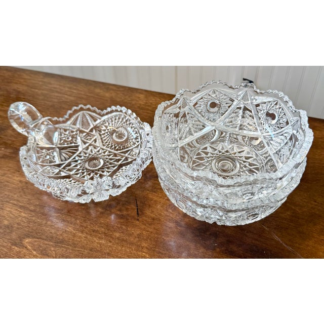 American Brilliant Nappy Bowls - Set of 3 For Sale - Image 12 of 12
