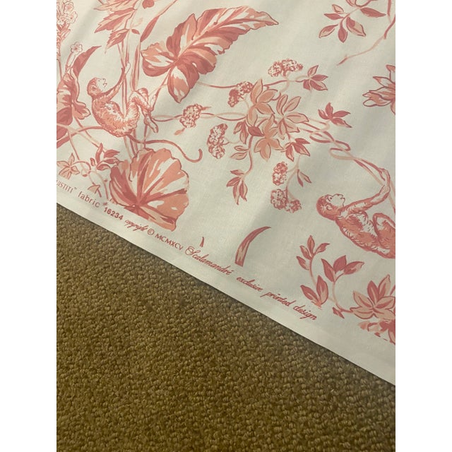 Red 1990s Scalamandre "Ouistiti" Monkey Print Fabric in Red - 1 Yard For Sale - Image 8 of 10