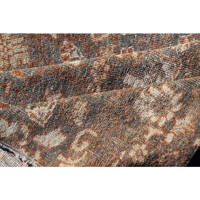 Antique Persian Sultanabad Runner With Soft Blue-Gray Field and Allover Motifs For Sale - Image 9 of 11