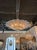 Exceptional large scale modern polished frosted Murano glass flush mount chandelier. Creates a gorgeous image with it's...