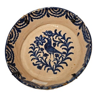Mid 19th Century Spanish Ceramic Fajalauza Bowl From Granada For Sale