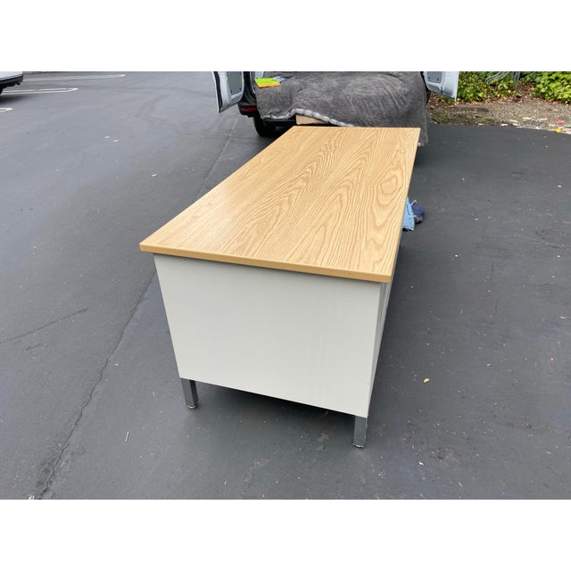 1990s Pitney Bowes Vintage Modern Steel Credenza Storage Cabinet For Sale - Image 11 of 12