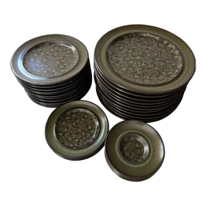 Early 21st Century Franciscan Green Plates Set- 30 Pieces