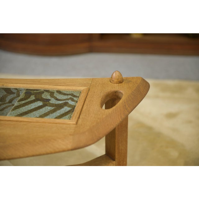 Oak and Ceramic Coffee Table by Guillerme et Chambron for Votre Maison, 1950s, in Very Good conditions. Designed 1950 to...
