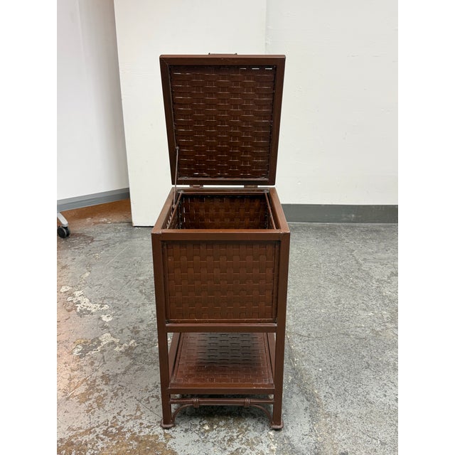 Design Plus Gallery presents a Vintage Rust Painted Metal File Storage Chest. The rectangular frame incorporates woven...