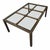 Mid-Century Hollywood Regency Brushed Metal W/Brass Accents and Glass Top on Wood Grid Dining Table For Sale - Image 12 of 12